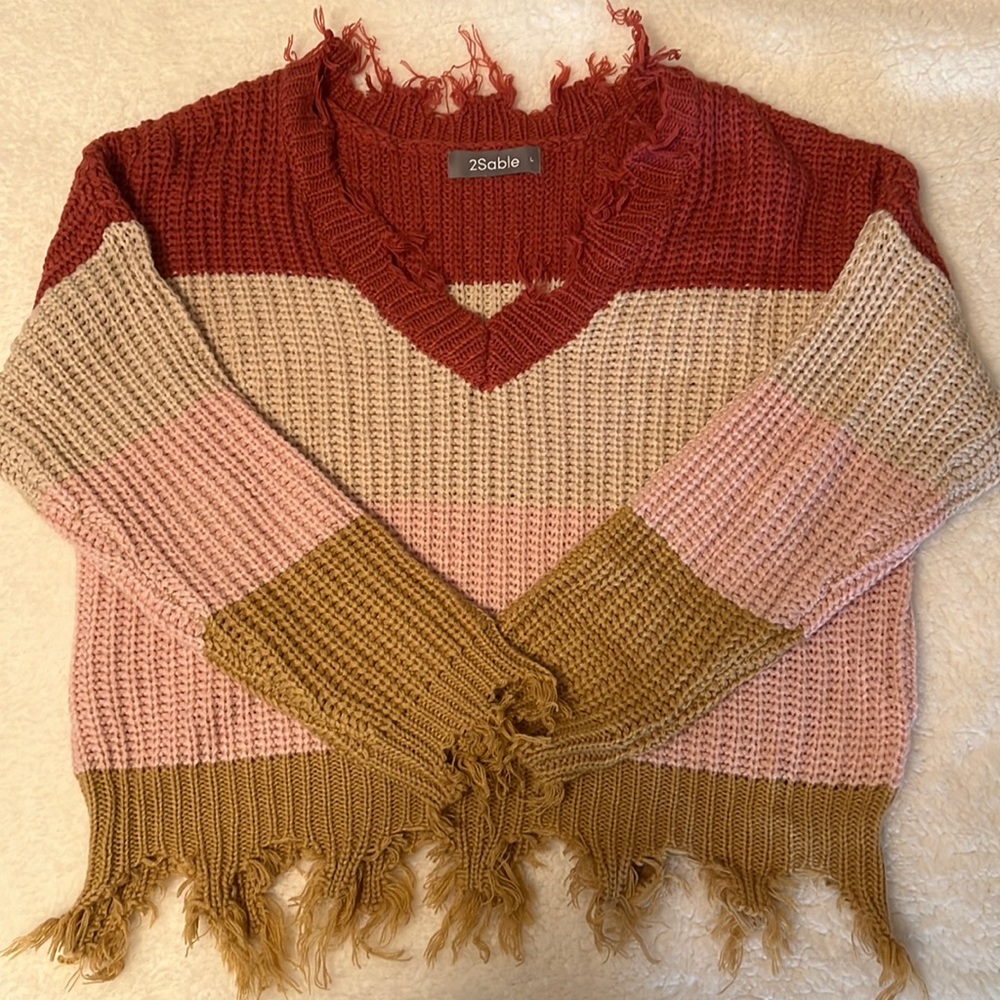 Distressed Crop Sweater